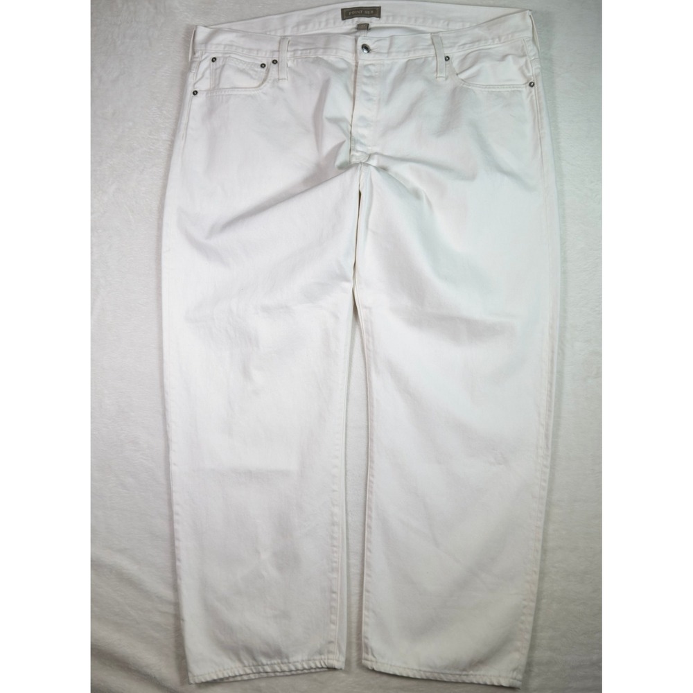 Point Sur Womens White Denim Jeans Size 37‎ Made in USA Straight Leg